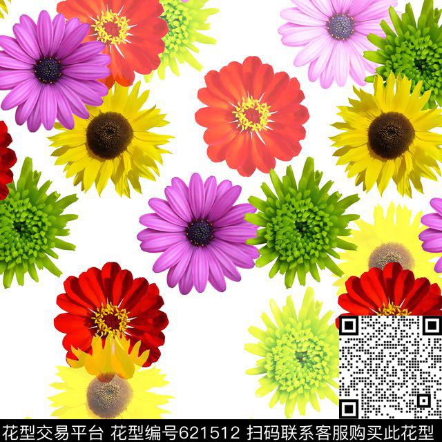 花卉数码印花华亿平台下载（图片编号: 621512） - 瓦栏（Walan）