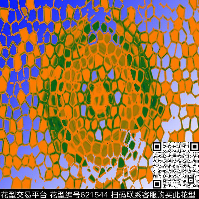 丝巾围巾秀场抽象风格蜂窝数码印花华亿平台下载（图片编号: 621544） - 瓦栏（Walan）