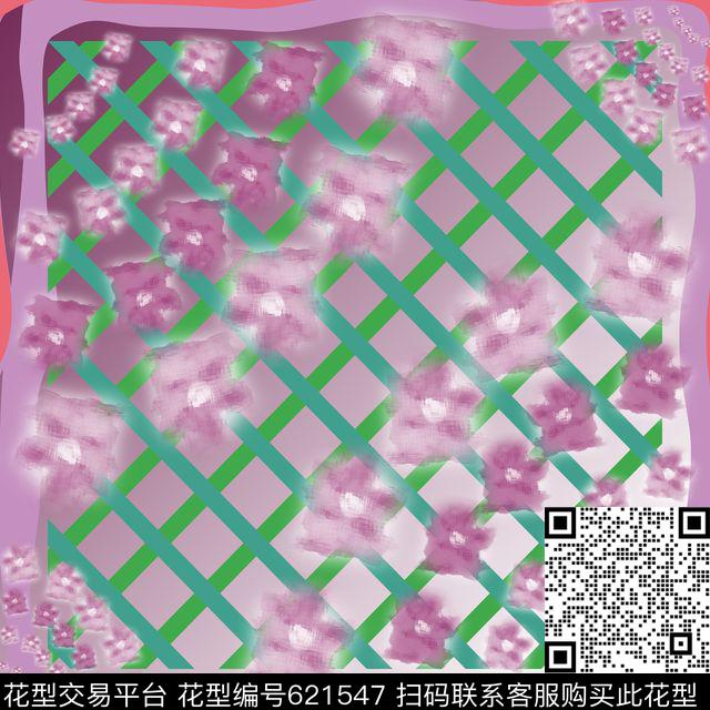 花朵丝巾围巾秀场抽象风格数码印花华亿平台下载（图片编号: 621547） - 瓦栏（Walan）