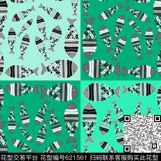 丝巾围巾秀场鱼儿自在飘抽象数码印花华亿平台下载（图片编号: 621561） - 瓦栏（Walan）