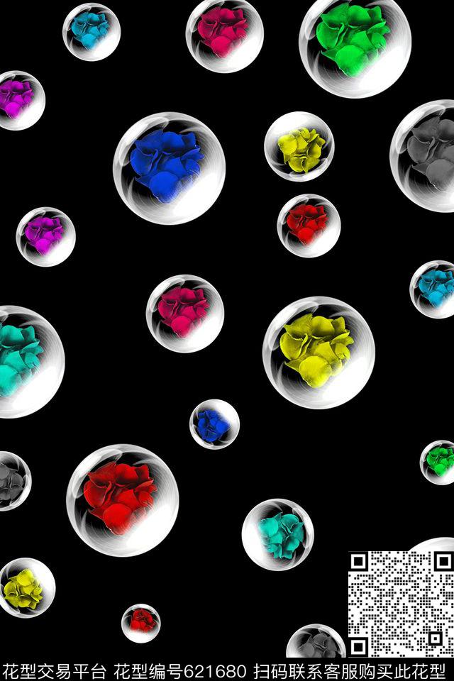 Fei-女装玫瑰花卉数码印花华亿平台下载（图片编号: 621680） - 瓦栏（Walan）