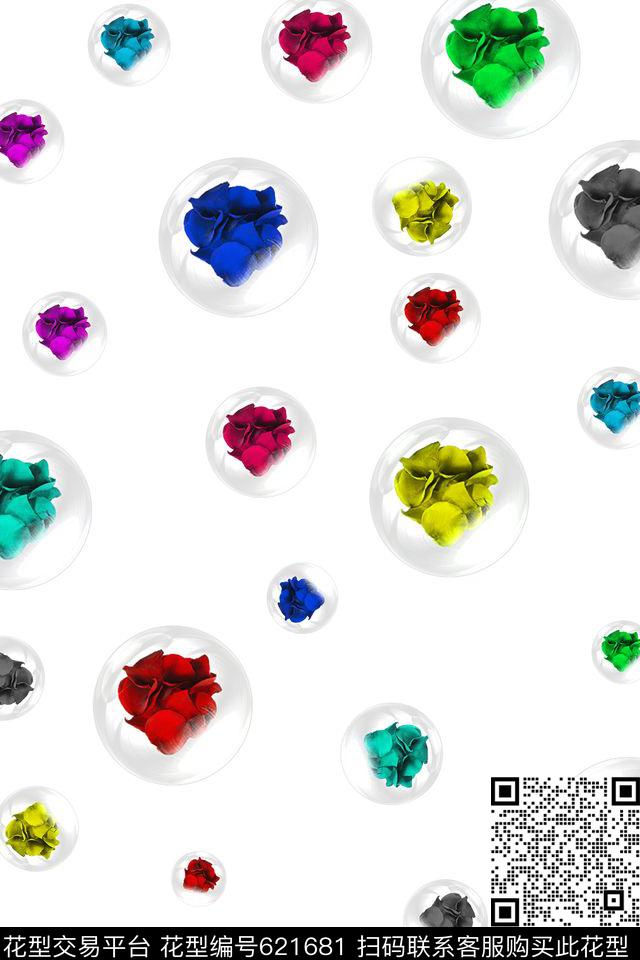 Fei-女装玫瑰花卉数码印花华亿平台下载（图片编号: 621681） - 瓦栏（Walan）