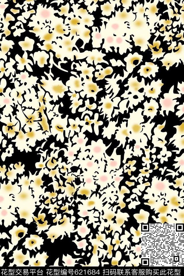 花瓣乱花小碎花传统印花华亿平台下载（图片编号: 621684） - 瓦栏（Walan）