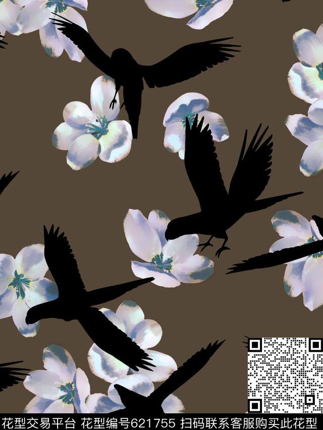 花卉鸟数码印花华亿平台下载（图片编号: 621755） - 瓦栏（Walan）