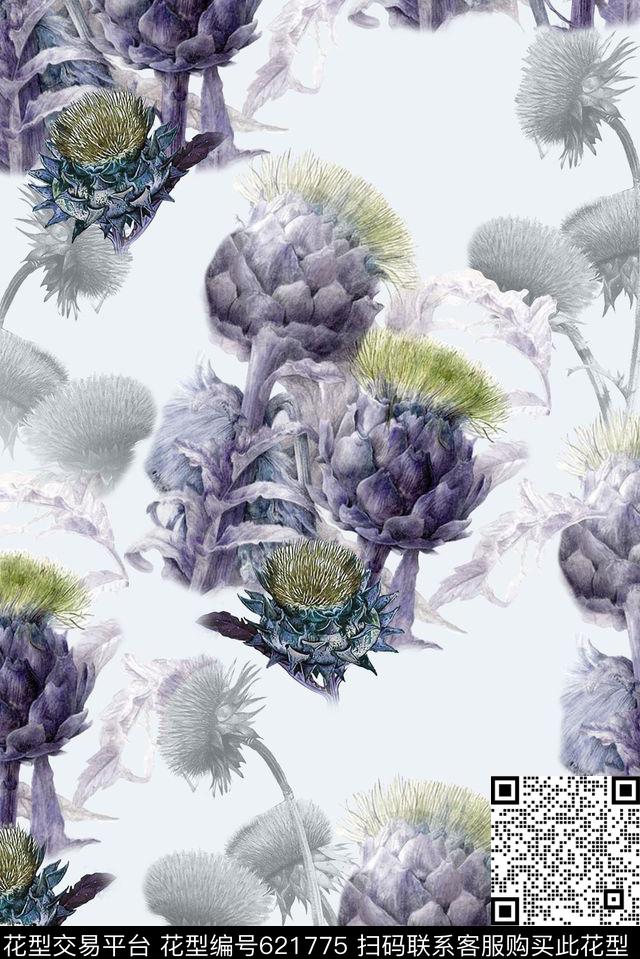 小清新花卉花卉数码印花华亿平台下载（图片编号: 621775） - 瓦栏（Walan）