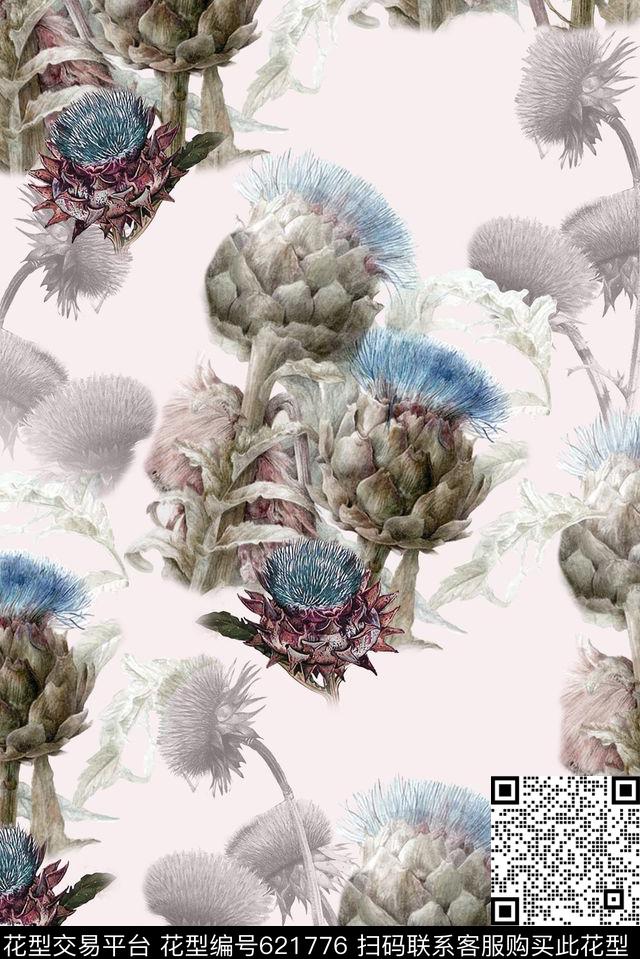 小清新花卉花卉数码印花华亿平台下载（图片编号: 621776） - 瓦栏（Walan）