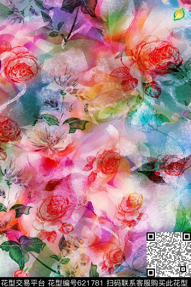 零点--抽象零点--女装数码数码印花华亿平台下载（图片编号: 621781） - 瓦栏（Walan）