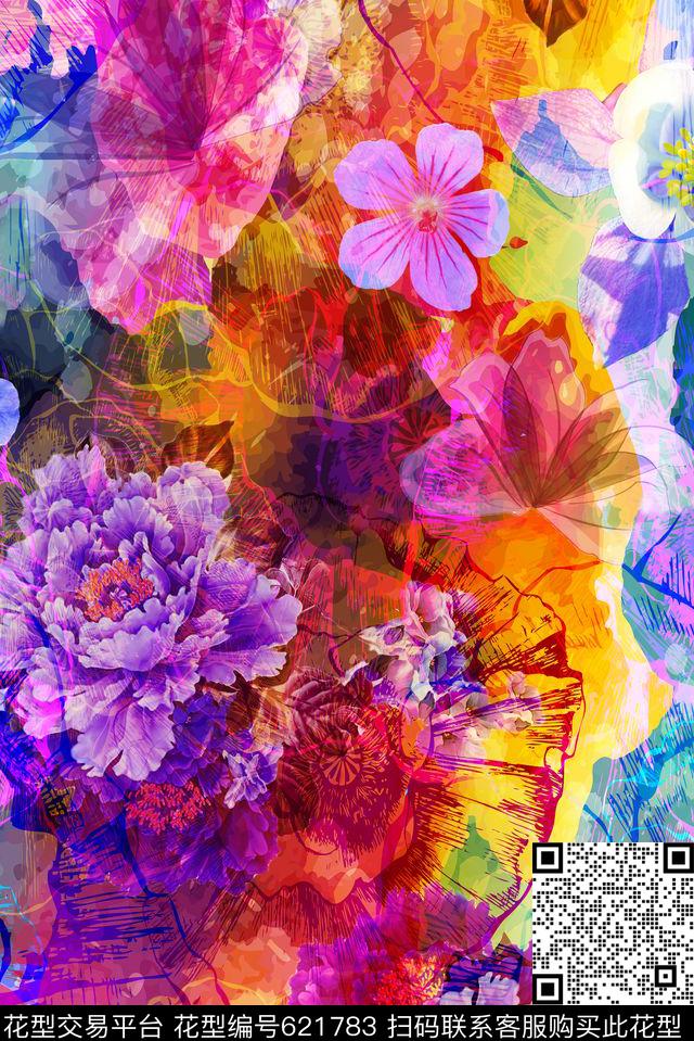 零点--女装数码抽象数码印花华亿平台下载（图片编号: 621783） - 瓦栏（Walan）