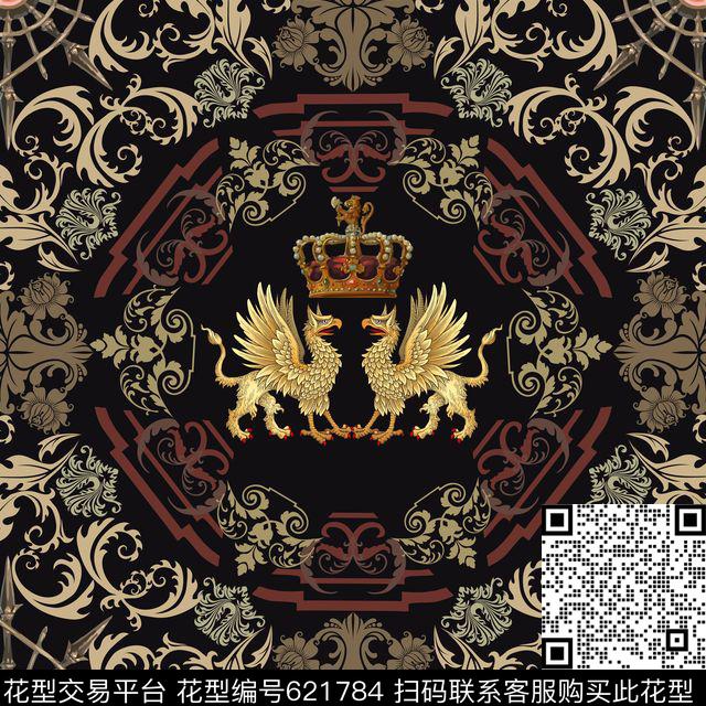 火腿花方巾皇冠数码印花华亿平台下载（图片编号: 621784） - 瓦栏（Walan）