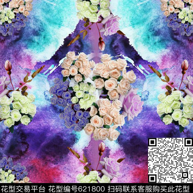 花卉康乃馨数码印花华亿平台下载（图片编号: 621800） - 瓦栏（Walan）