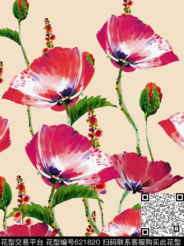 小碎花花朵花卉数码印花华亿平台下载（图片编号: 621820） - 瓦栏（Walan）