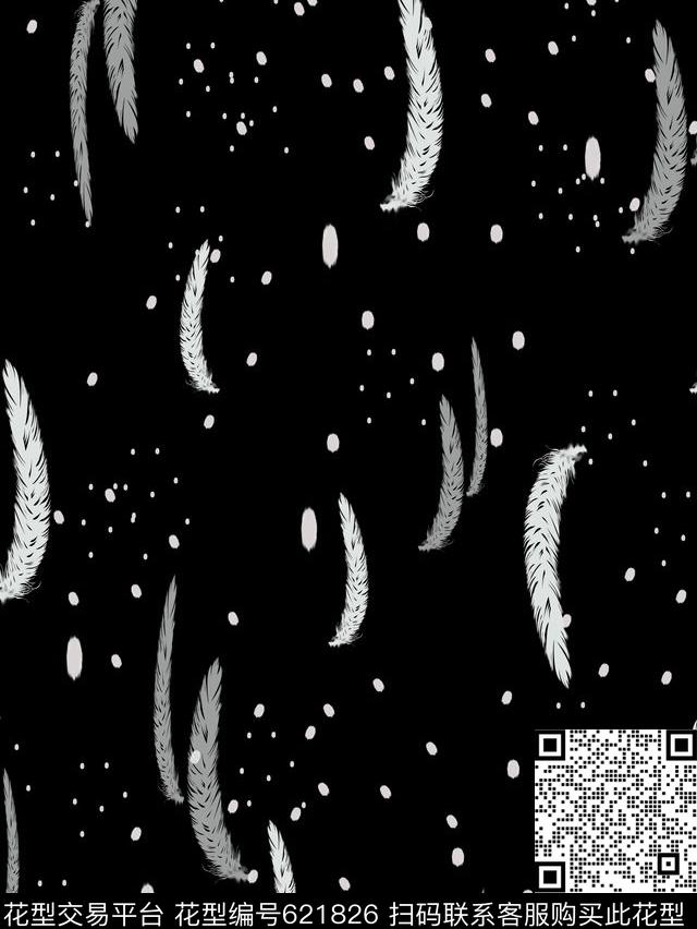 圆点几何羽毛传统印花华亿平台下载（图片编号: 621826） - 瓦栏（Walan）