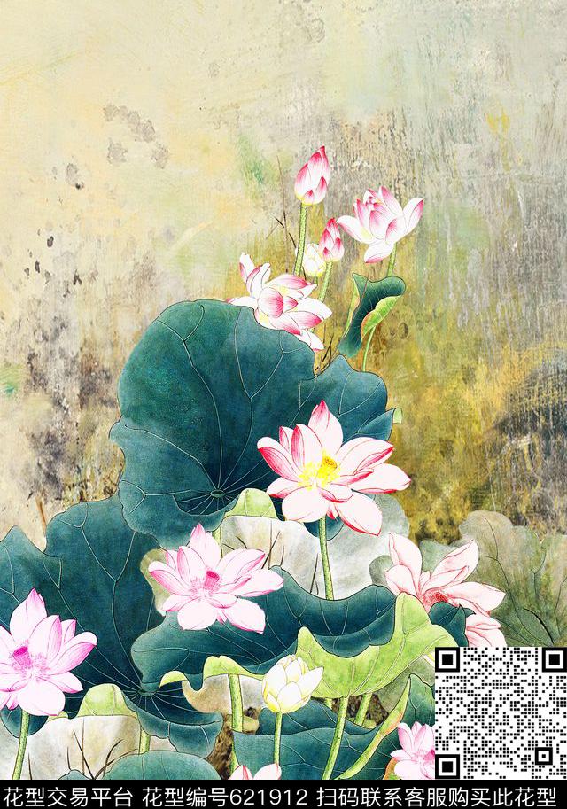 大气中国风旗袍时尚新花数码旗袍女装数码印花华亿平台下载（图片编号: 621912） - 瓦栏（Walan）