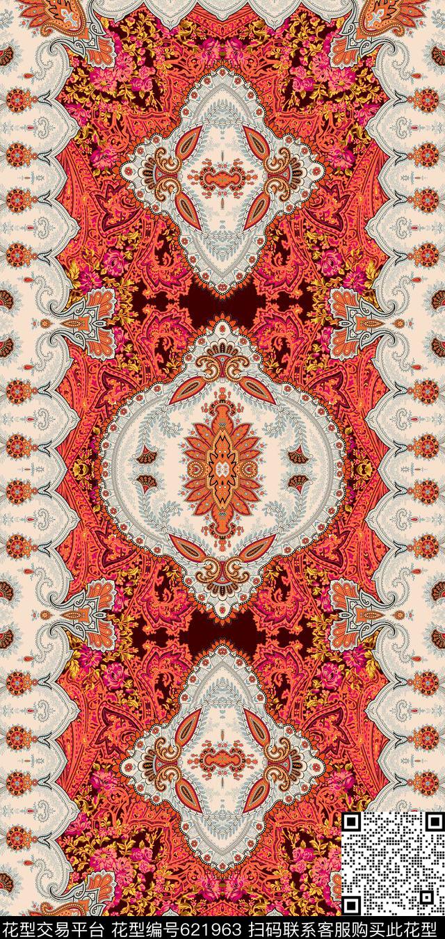 对称欧美波西米亚数码印花华亿平台下载（图片编号: 621963） - 瓦栏（Walan）