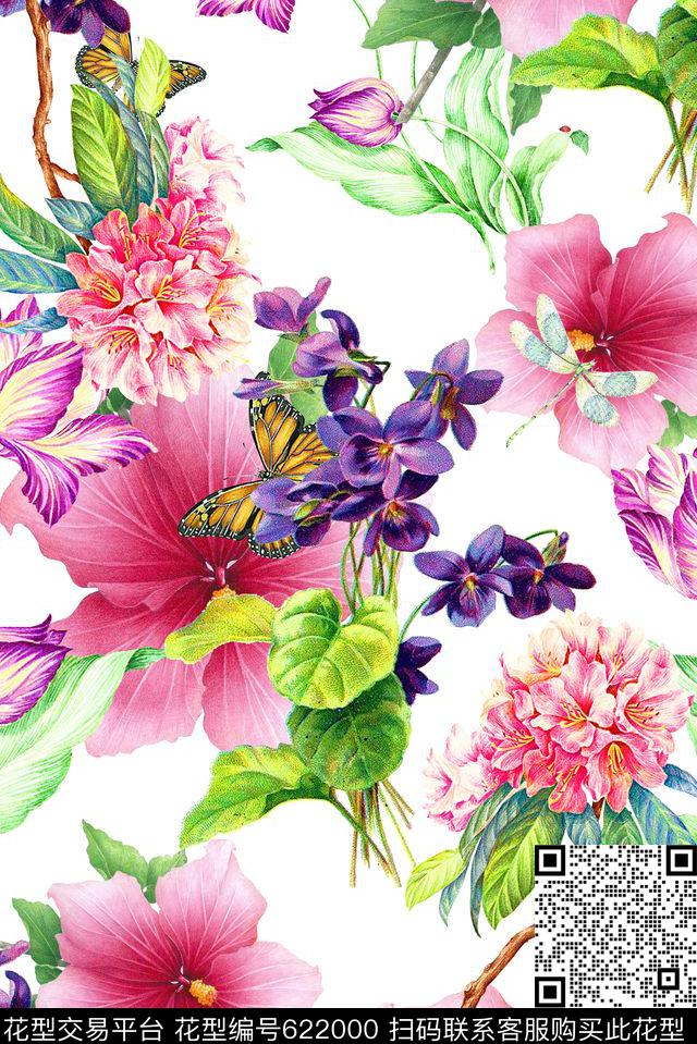 时尚清爽靓丽春夏女装裙子花卉印花时尚潮流大牌中国风时尚流行欧美风格印花数码印花华亿平台下载（图片编号: 622000） - 瓦栏（Walan）