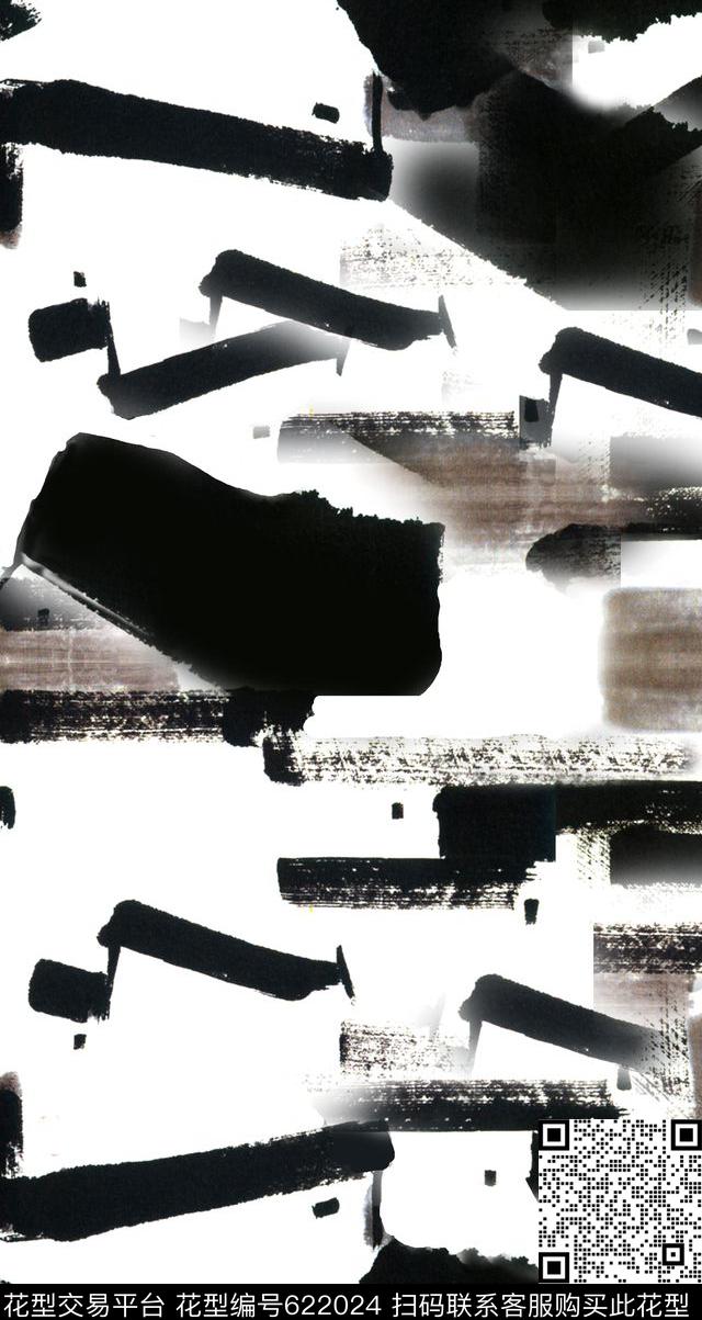 笔触水墨国画传统印花华亿平台下载（图片编号: 622024） - 瓦栏（Walan）