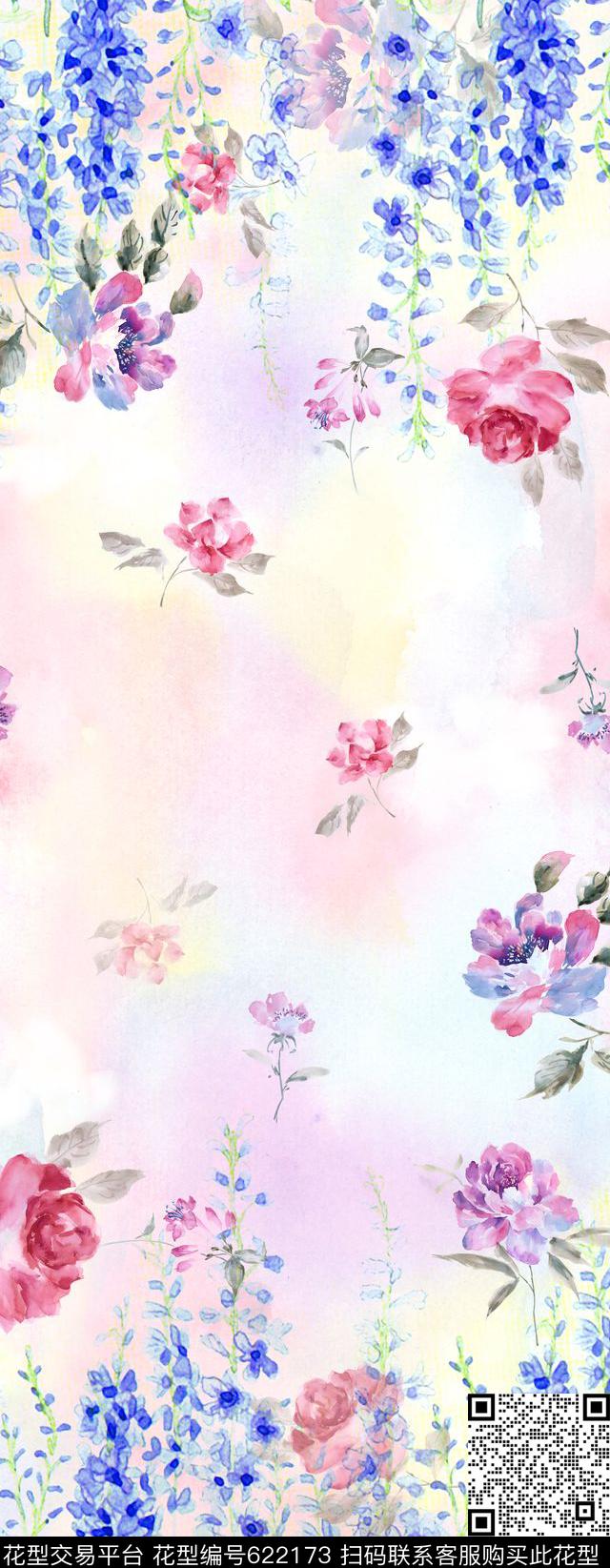 时尚花卉现代数码印花华亿平台下载（图片编号: 622173） - 瓦栏（Walan）