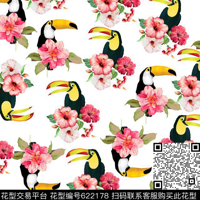 花朵花卉花鸟数码印花华亿平台下载（图片编号: 622178） - 瓦栏（Walan）