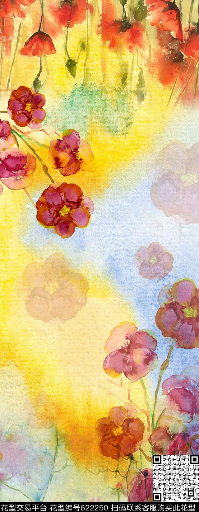 时尚花卉现代数码印花华亿平台下载（图片编号: 622250） - 瓦栏（Walan）