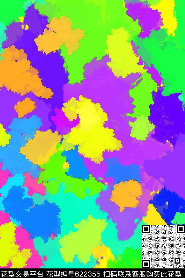 色块抽象水彩传统印花华亿平台下载（图片编号: 622355） - 瓦栏（Walan）