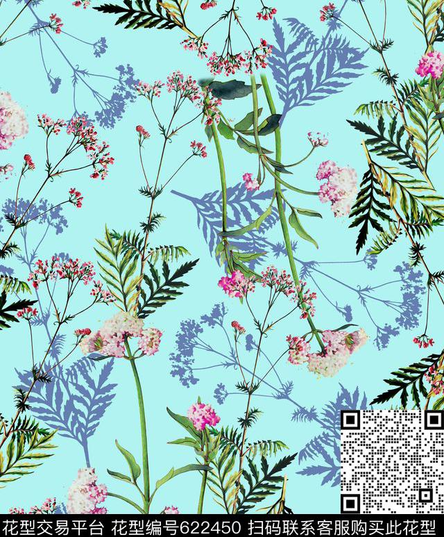 植物花卉小清新数码印花华亿平台下载（图片编号: 622450） - 瓦栏（Walan）