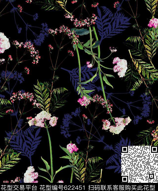 植物花卉小清新数码印花华亿平台下载（图片编号: 622451） - 瓦栏（Walan）
