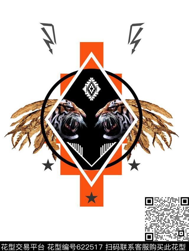 MARCELOBURLON风格老虎酋长数码印花华亿平台下载（图片编号: 622517） - 瓦栏（Walan）