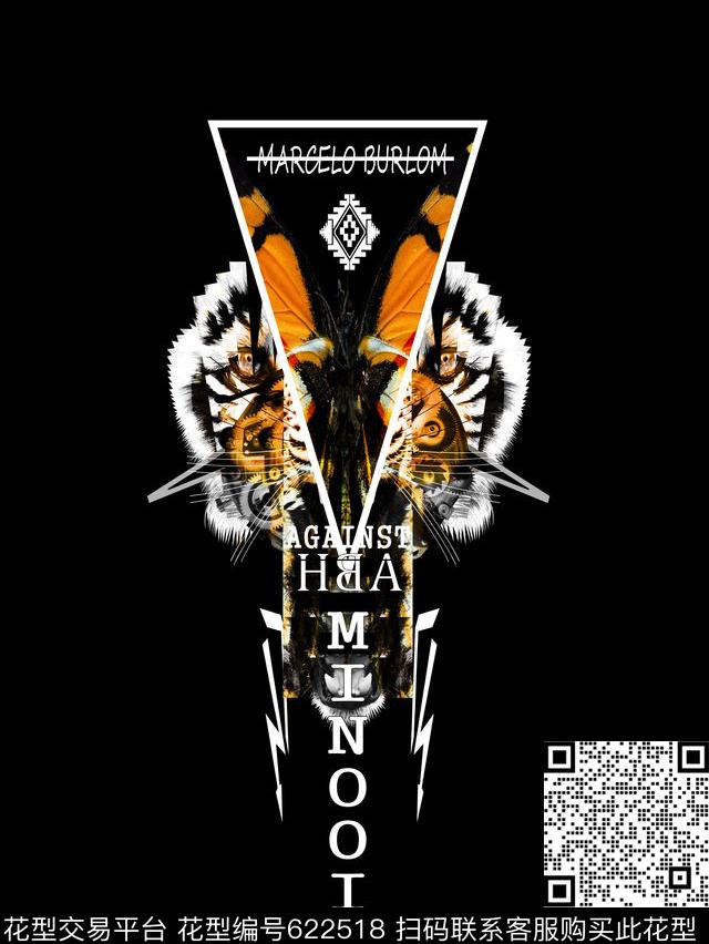 MARCELOBURLON风格潮牌机械老虎数码印花华亿平台下载（图片编号: 622518） - 瓦栏（Walan）