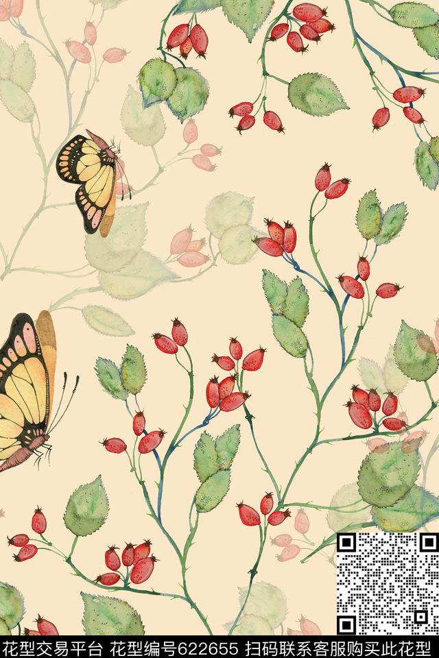 乱花清新花朵数码印花华亿平台下载（图片编号: 622655） - 瓦栏（Walan）