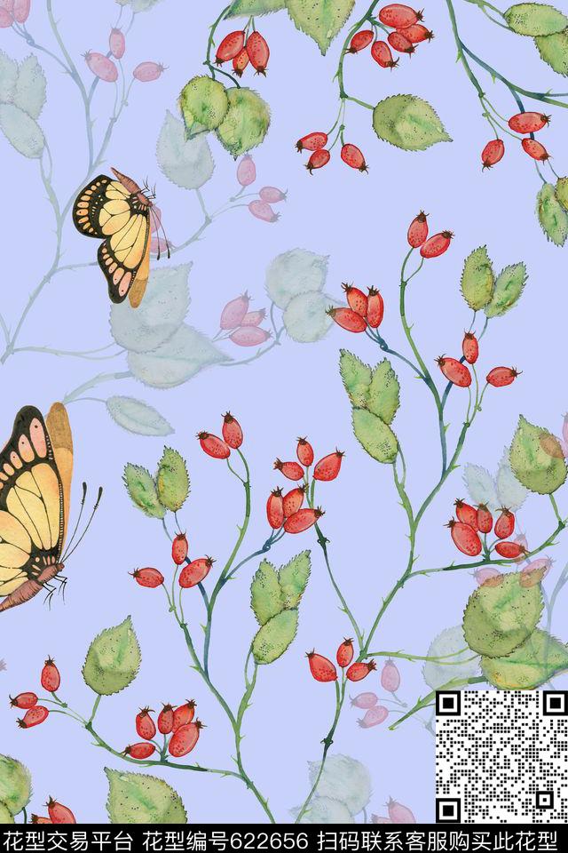 乱花清新花朵数码印花华亿平台下载（图片编号: 622656） - 瓦栏（Walan）