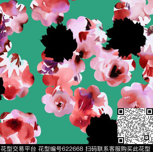 花卉数码印花华亿平台下载（图片编号: 622668） - 瓦栏（Walan）