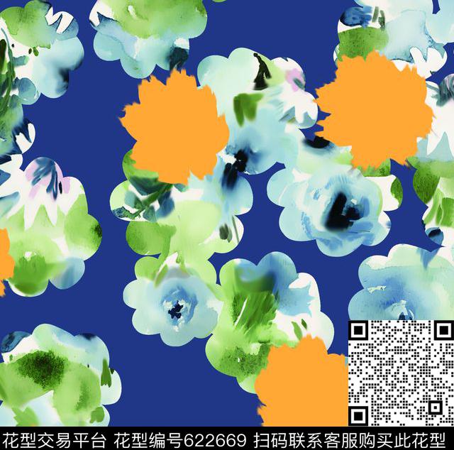 花卉数码印花华亿平台下载（图片编号: 622669） - 瓦栏（Walan）