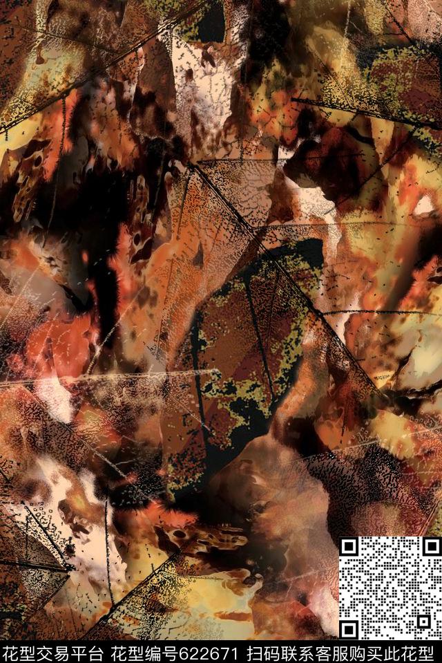 女装叶脉复古数码印花华亿平台下载（图片编号: 622671） - 瓦栏（Walan）