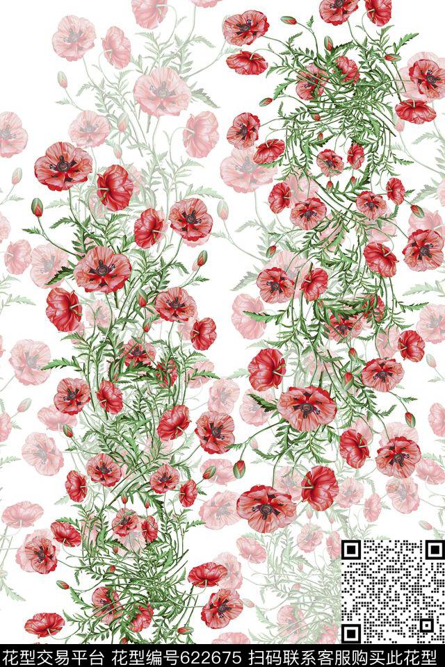 花朵花卉组合植物花卉数码印花华亿平台下载（图片编号: 622675） - 瓦栏（Walan）