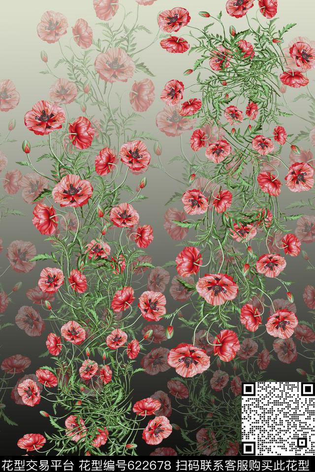 花朵花卉组合植物花卉数码印花华亿平台下载（图片编号: 622678） - 瓦栏（Walan）