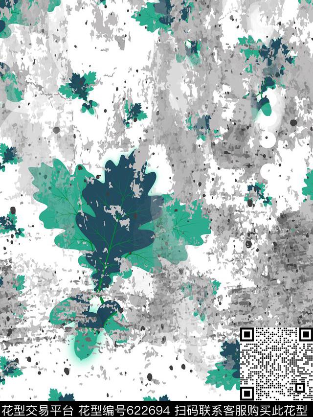 树皮笔刷笔触数码印花华亿平台下载（图片编号: 622694） - 瓦栏（Walan）