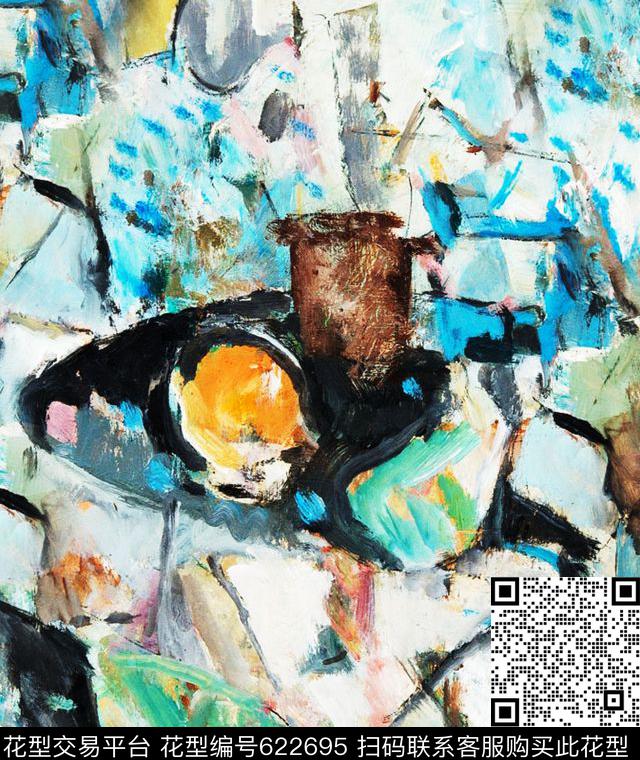 不规则几何肌理大气抽象数码印花华亿平台下载（图片编号: 622695） - 瓦栏（Walan）