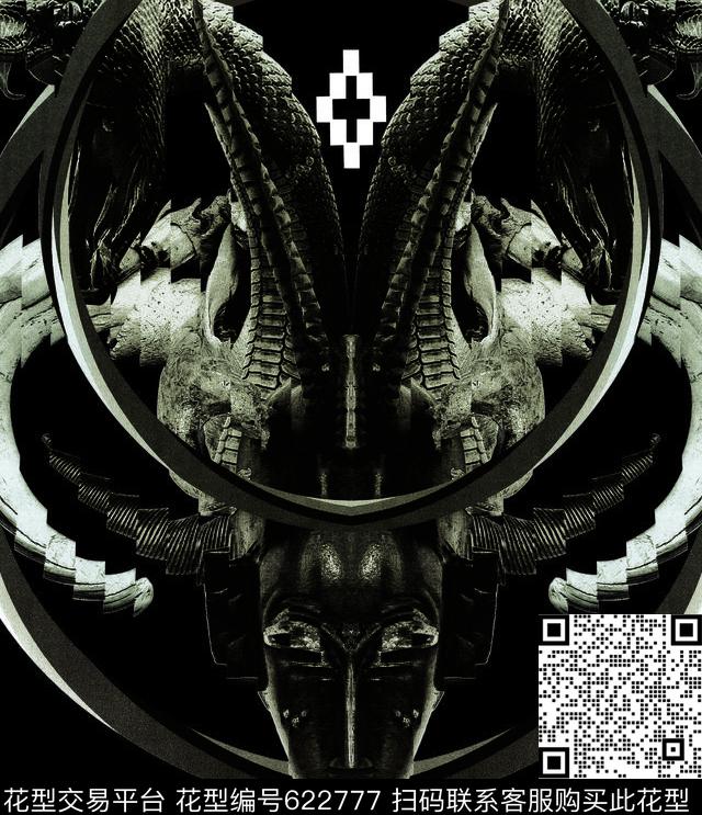 犄角男装时尚个性数码印花华亿平台下载（图片编号: 622777） - 瓦栏（Walan）