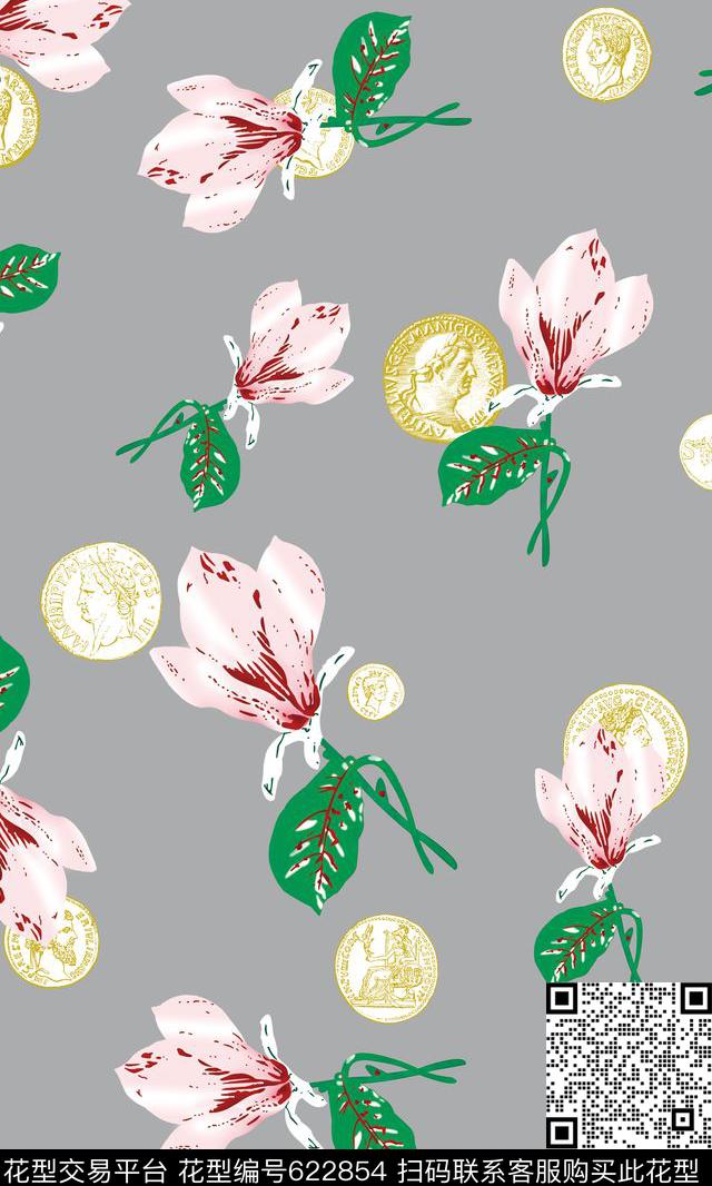 男装女装图案兰花花卉传统印花华亿平台下载（图片编号: 622854） - 瓦栏（Walan）