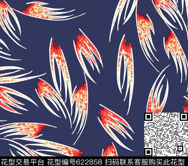 叶子红叶藏青传统印花华亿平台下载（图片编号: 622858） - 瓦栏（Walan）