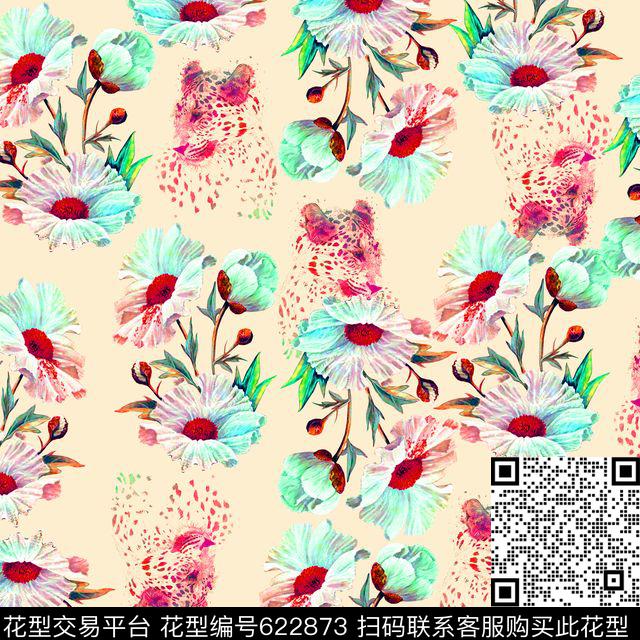 花朵花卉菊花数码印花华亿平台下载（图片编号: 622873） - 瓦栏（Walan）