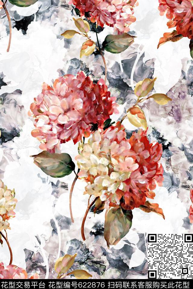 抽象手绘满版最新高清数码时尚潮流大牌复古欧美风纹理底纹女装裙数码印花华亿平台下载（图片编号: 622876） - 瓦栏（Walan）