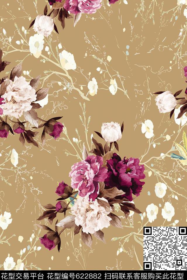 民族风中国风旗袍数码印花华亿平台下载（图片编号: 622882） - 瓦栏（Walan）