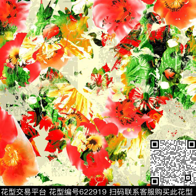 花卉华亿平台方巾华亿平台数码印花华亿平台下载（图片编号: 622919） - 瓦栏（Walan）