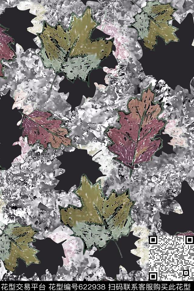 抽象手绘满版最新高清数码时尚潮流大牌复古欧美风树叶肌理纹数码印花华亿平台下载（图片编号: 622938） - 瓦栏（Walan）