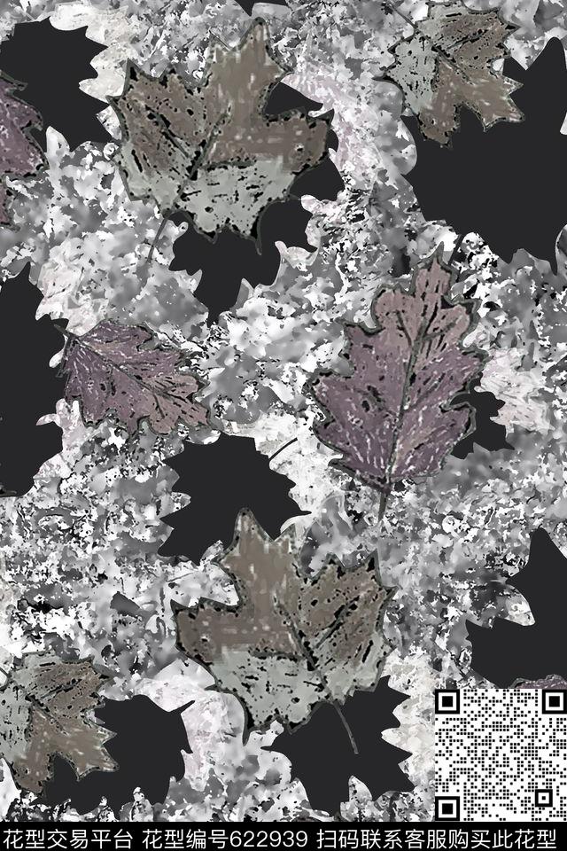 抽象手绘满版最新高清数码时尚潮流大牌复古欧美风树叶肌理纹数码印花华亿平台下载（图片编号: 622939） - 瓦栏（Walan）