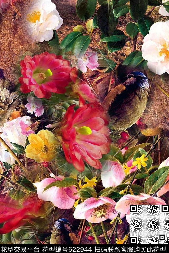 花朵花卉数码印花华亿平台下载（图片编号: 622944） - 瓦栏（Walan）