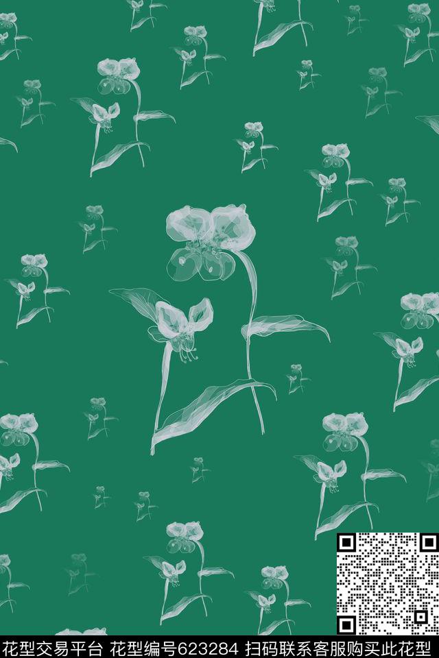 小碎花花朵花卉传统印花华亿平台下载（图片编号: 623284） - 瓦栏（Walan）