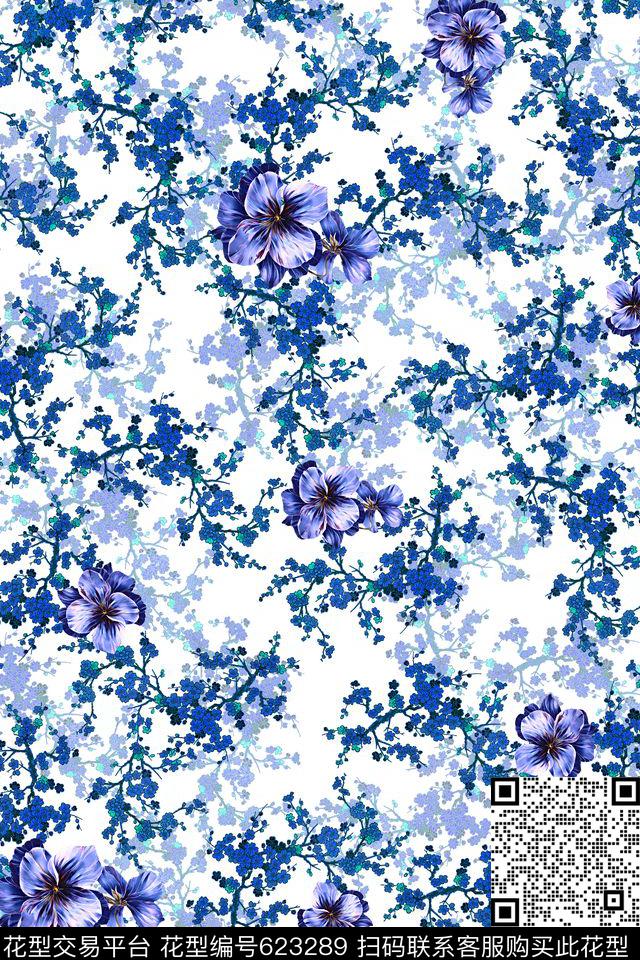 女装花卉刺绣数码印花华亿平台下载（图片编号: 623289） - 瓦栏（Walan）