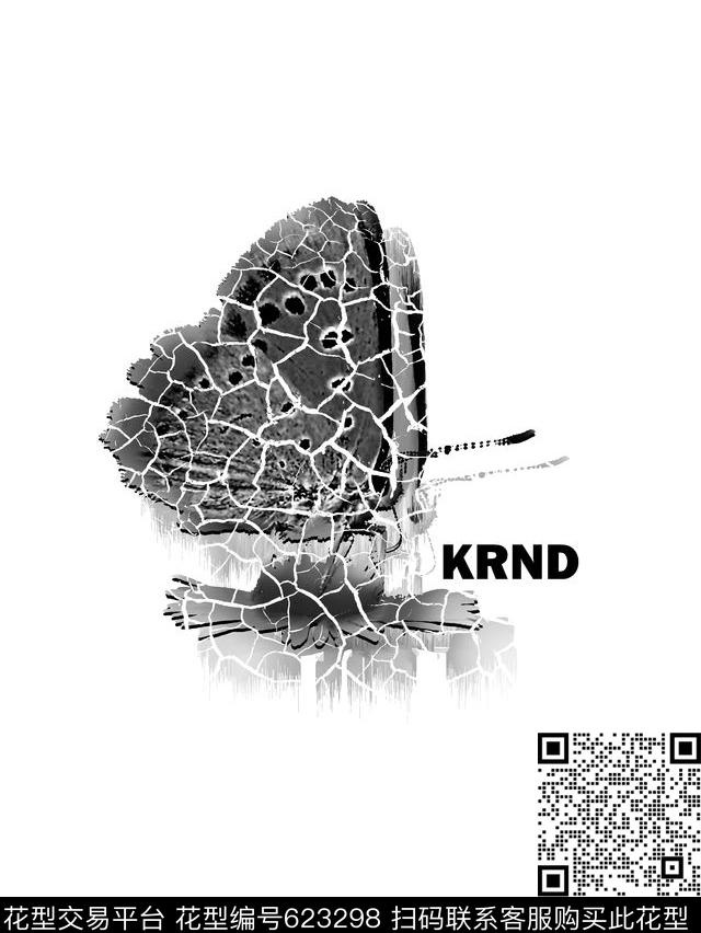 蝴蝶纹理男装T恤数码印花华亿平台下载（图片编号: 623298） - 瓦栏（Walan）